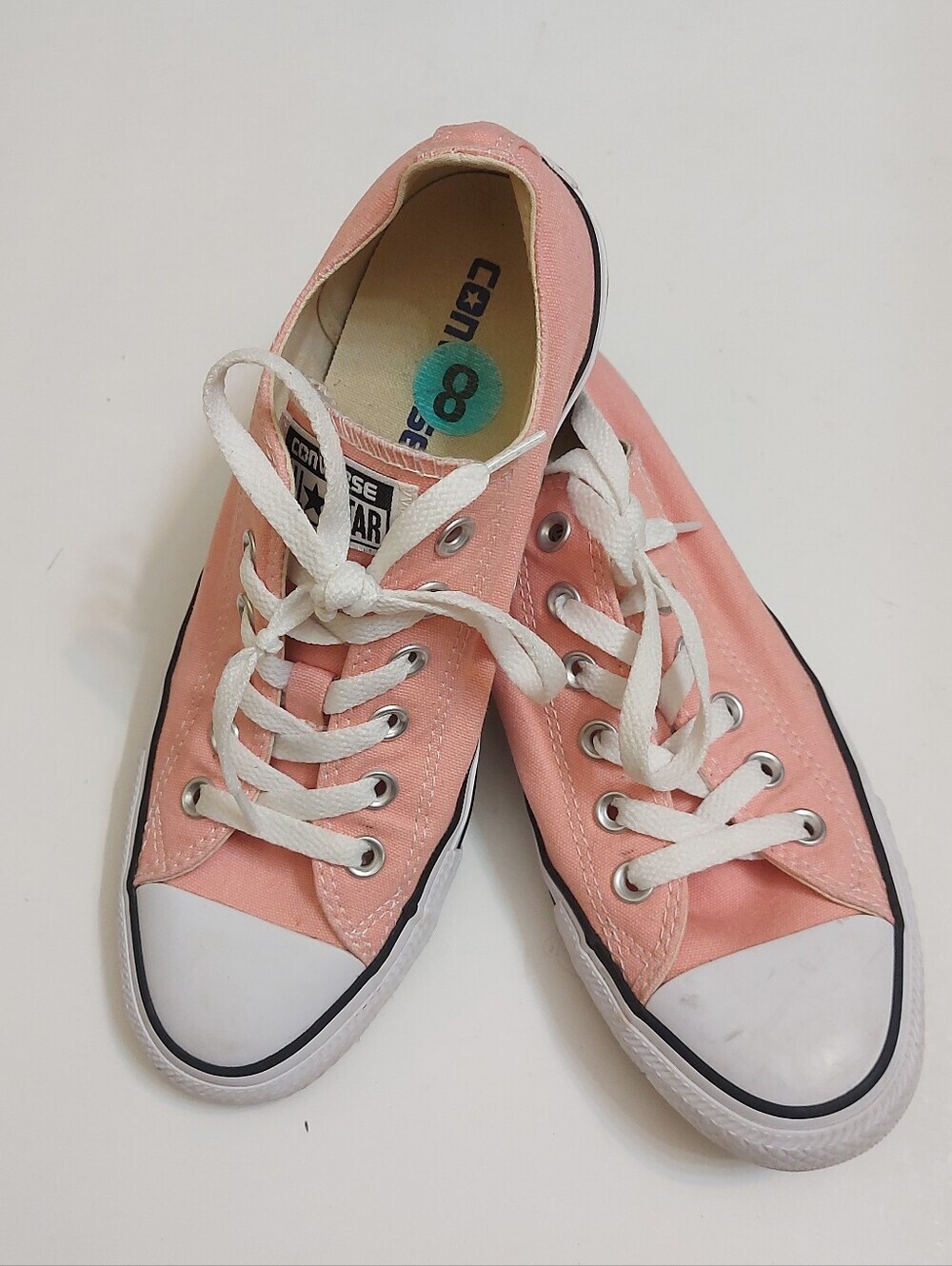 Converse Low Top Sneakers - Light Pink with White Trim - Picture 6 of 6
